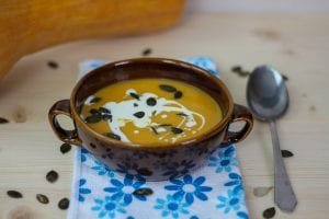 Pumpkin soup with pumpkin seeds