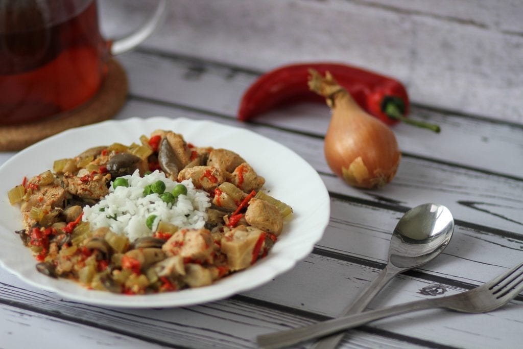 Rabbit loins with vegetables